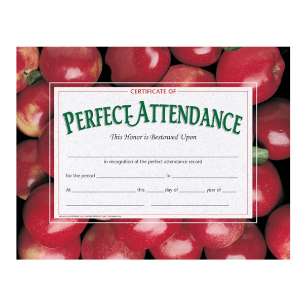 Hayes Certificate ofPerfect Attendance, PK5 VA513-5 - main